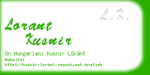 lorant kusnir business card